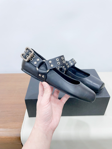 Zapatos Planos Estilo Mary Jane Punk para Mujer, Marca Alaias, Novedad 2025, Punta Cuadrada, Hebilla con Remaches, Diseño Dulce y Moderno - Product Image 6