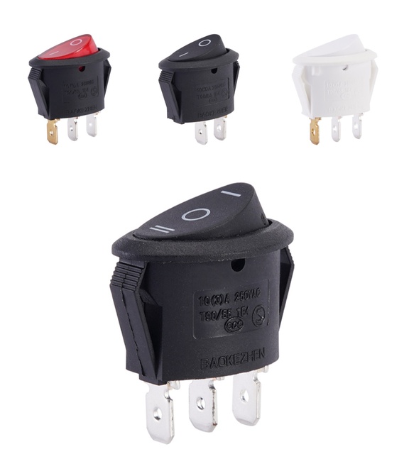 Baokezhen SC760 Wireless Switch Panel 12V Round Rocker Switch Switches 3 Pin for Coffee Machines and Cooler Equipment