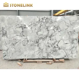 Brazil super white quartzite slabs countertops calacatta grey marble tiles kitchen