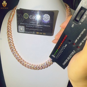 <span class=keywords><strong>Collana</strong></span> a Catena Cubana in Argento Sterling 925 con Diamanti Moissanite VVS da 15mm, Gioielli di <span class=keywords><strong>Moda</strong></span> - Product Image 6