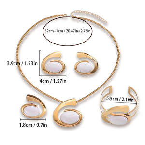Trending Products 2025 4 1 Wo'momen Fashion Hypoallergenic Stainless Steel Jewelry <b>Sets</b> Made in China Wholesale - Product Image 6