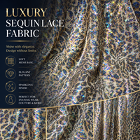 LIHUAN 2024 Europe Luxe Fleur Polyester Stretch Mesh droit d'auteur Digital Printed Sequins Fabric Lace Sequin Fabric For Dress
