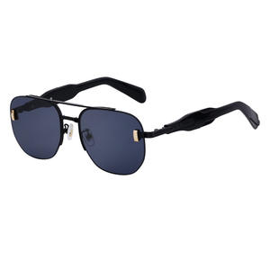 Lunettes de soleil carrées pour hommes Wf 5g112, verres PC noirs, protection UV400, style Instagram, vente en gros transfrontalière - Product Image 2