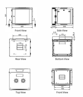 Gabinete de Red FINEN de 19 Pulgadas, 4-18U, Montaje en Pared, CE ISO RoHS SPCC, Puerta Trasera Abrible