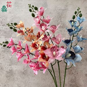 Orchidées Cattleya en soie, style européen, décoration murale de mariage, arrangement rond en tissu plastique, orchidée Phalaenopsis - Product Image 3