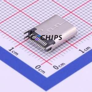 TYPE-<b>C</b>-31-M-21 USB Connector SMD Connector ( Connector Type: Type-<b>C</b> )( Gender: Female )( Mounting Type: <b>Clamp</b> Plate ) - Product Image 2