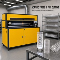 Graveur laser CO2 rotatif industriel pour grandes pièces cylindriques, axe de rotation à 360 degrés, découpe laser CNC Delta pour bois et contreplaqué
