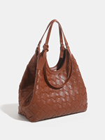 Nouveauté Sac fourre-tout haut de gamme tissé à la main résistant à l'eau pour femme, grande capacité, mode automne, polyvalent, porté épaule