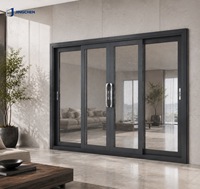Porte coulissante extérieure moderne JINGCHEN, élégante, ultra-fine, en aluminium, à double vitrage, à faible émissivité, avec rail silencieux, certifiée Energy Star