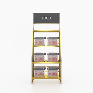 Estantes de exhibición de batería de litio automotriz soporte de metal dorado tienda de marca de alta calidad de fábrica de Yiree para tiendas - Product Image 1