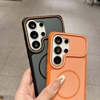 Casing Lensa Anti-jatuh dengan Lapisan Matte dan Warna-Blok yang Menutupi Sepenuhnya, Magnetik, untuk Samsung S26 Ultra, Juga Kompatibel dengan S25.