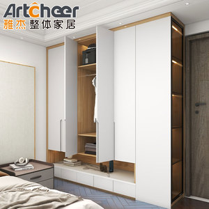 Armoire <span class=keywords><strong>de</strong></span> chambre blanche avec <span class=keywords><strong>lit</strong></span> mezzanine et placards pour le rangement <span class=keywords><strong>de</strong></span> la chambre, style moderne et <span class=keywords><strong>gain</strong></span> <span class=keywords><strong>de</strong></span> <span class=keywords><strong>place</strong></span> - Product Image 4