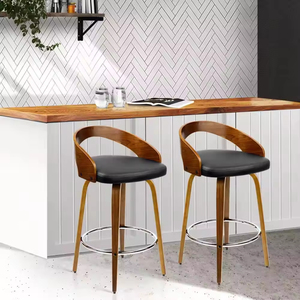 Taburete de Bar Moderno de Madera de Alta Calidad con Asiento Acolchado, Diseño Ergonómico y Cómodo para Isla de <span class=keywords><strong>Cocina</strong></span> o Barra - Product Image 5
