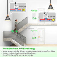 Interrupteur sans fil RF 433 MHz 10A AC110V/220V, portée 50m, 1 voie, ABS, télécommande pour lampes LED et porte de garage