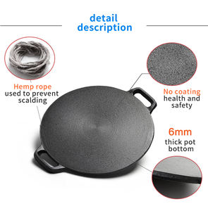 Sartén antiadherente de hierro fundido redondo <span class=keywords><strong>para</strong></span> pizza, aceite vegetal, tortitas, superventas, 2021 - Product Image 4