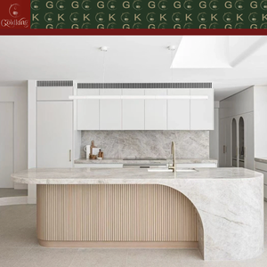 Isola da <span class=keywords><strong>Cucina</strong></span> in Marmo Taj Mahal GOLDKING, Bianco con Venature Grigie, Taglio di Precisione per Case di Lusso e Cucine di Design - Product Image 3