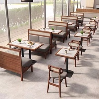 Chaise de tables de restaurant en dalles de roche incrustées en bois massif, restaurant cafétéria bar meubles de restaurant meubles de café sièges de stand