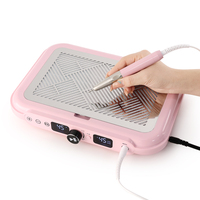 Perceuse à ongles 2025 2-en-1 avec pièce à main E-file 170W haute puissance avec 2 ventilateurs turbo pour une utilisation professionnelle en salon
