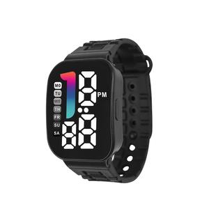 Nouvelle montre de sport LED rectangulaire personnalisée, affichage lumineux, résistante à l'eau 10m, bracelet en ABS et acrylique pour collégiens - Product Image 5