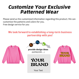 Sweat-shirt à col rond en polaire doublé avec logo imprimé personnalisé, style streetwear, couleur unie, coupe ample - Product Image 4