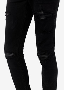 <span class=keywords><strong>Jeans</strong></span> pour hommes noirs déchirés de haute qualité en gros OEM, vêtements pour hommes fabriqués en Chine - Product Image 5