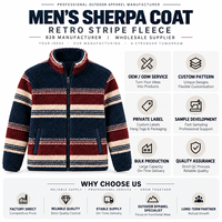 Veste d'hiver en polaire jacquard pour homme, fermeture éclair intégrale, manteau d'extérieur, couleurs personnalisées, marque privée, OEM, ODM, fournisseur direct d'usine