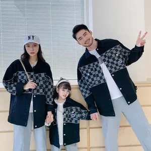 Fashion Streetwear Women Men Varsity Jacket Family Matching Clothes Adult Kids Outfits Mommy And Me Bomber Jacket