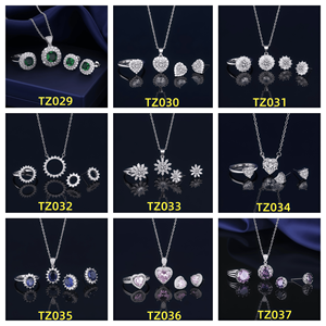 Bộ trang sức thời trang nữ bán buôn, gồm vòng cổ, bông tai, nhẫn, <span class=keywords><strong>zircon</strong></span>, bộ ba món, thiết kế độc đáo, dành cho cô dâu, đám cưới, tiệc tùng - Product Image 5