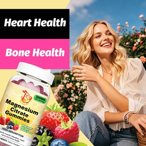 Gummies de citrate de magnésium à faible MOQ favorisant la relaxation musculaire, la santé cardiaque, nerveuse et osseuse, saveur baies mélangées avec d'autres ingrédients naturels - Product Image 6