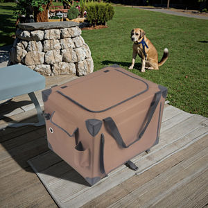 Caisse de voyage pour animaux de compagnie avec cadre en acier tissu lavable intérieur extérieur pliable doux facile à plier transporter confortable chien maison - Product Image 3