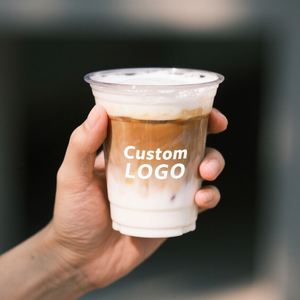 Logo personnalisé Dia. Gobelet en plastique transparent PET jetable pour thé au lait, café glacé, 98 mm, 12, 14, 16, 18, 20, 24 oz, avec couvercle - Product Image 3