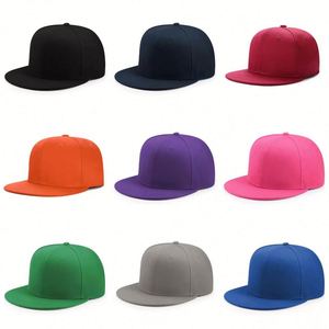 หมวกเบสบอลสีพื้น ทรงแบน สไตล์ฮิปฮอป 6 แผง แบบ Snapback - Product Image 1