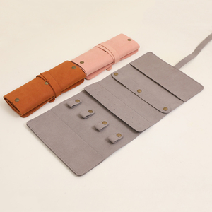 Étui de voyage en microfibre 1,4 mm avec logo personnalisé pour ranger bagues, boucles d'oreilles, colliers, montres, bracelets - Product Image 3