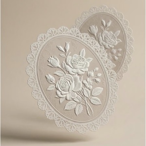 Tarjeta de Felicitación de Boda con Impresión de Vainilla Premium, Diseño Floral en Relieve 3D, Corte Láser Personalizado, Papel de Arte Grueso, Impresión Digital - Product Image 3