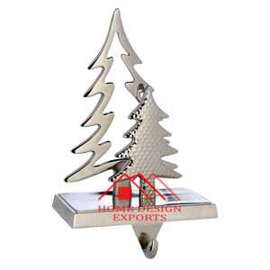 Silver Finished Metal <b>Christmas</b> Tree <b>Stocking</b> <b>Holder</b> Best Seller - Product Image 2