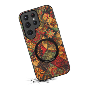 Funda Magnética para Teléfono con <span class=keywords><strong>Carga</strong></span> Inalámbrica, Diseño Floral, de Corcho Natural Impreso, Compatible con <span class=keywords><strong>Samsung</strong></span> Serie S26 S25 S24 S23 S22 - Product Image 4
