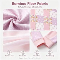 Pyjama Enfant Personnalisé en Bambou à Motif Floral Patchwork, Manches Longues, Tenue Décontractée pour Tout-Petits
