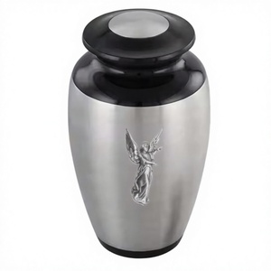 Urna Funeraria de Acero Inoxidable con Diseño de Faro, Tapa Plateada y Negra, Contenedor para Guardar Cenizas de Adultos - Product Image 6