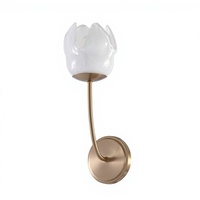 Applique Murale Industrielle Personnalisée en Fer Forgé avec Abat-jour en Verre, Contrôle Tactile, Intensité Réglable, Culot E12, Luxe pour Salle de Bain