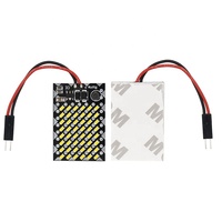 Lemombo 12V Lumière d'ambiance LED blanche pour voiture, plafonnier 48 SMD 3014 avec capteur tactile, modèle T10