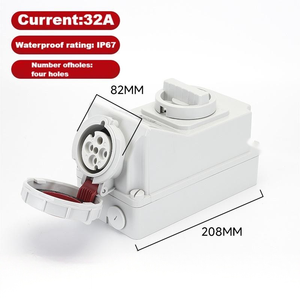 32A 4 ขา IP67 ซ็อกเก็ตเชื่อมต่อแบบกลไกอุตสาหกรรมชนิดเสียบด้านข้าง, ซ็อกเก็ตเชื่อมต่อแบบกลไกชนิดเสียบด้านข้าง - Product Image 2