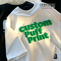 T-shirt en gros à bas prix, T-shirt graphique personnalisé, T-shirt vierge avec impression 3D en relief, 100% coton, coupe oversize pour hommes, Vêtements pour hommes