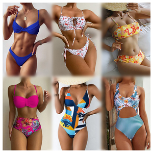Conjunto De Bikini De Dos Piezas Con Tampado Floral, Traje De Baño