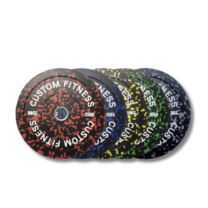 Set de Discos de Parachoques de Goma Pura CooSport para Gimnasio y Fitness, Placa de Fuerza de 5 KG 10 LB, Color Negro Camuflaje - Product Image 6