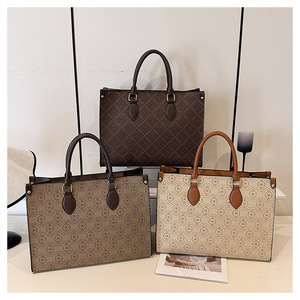 Borsa a Mano da Donna Elegante in Stile Coreano con Motivo Classico a Fiori, Chiusura a Cerniera e Manico Superiore, Borsa da Lavoro Impermeabile, Pochette Classica - Product Image 1