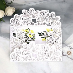 Sobres láser personalizados Invitaciones <span class=keywords><strong>de</strong></span> compromiso Boda <span class=keywords><strong>Bautizo</strong></span> Ahueca hacia fuera Tarjeta <span class=keywords><strong>de</strong></span> felicitación Invitaciones Sobres - Product Image 4