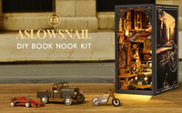 Dropshipping hadiah Auto Museum DIY Hut Books Model mobil Mini buatan tangan Mini rumah perakitan blok bangunan mainan hadiah
