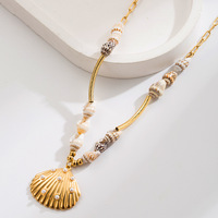 Ocean Elements Joyería de acero inoxidable de gama alta Tortuga Estrella de mar Shell Conch Dolphin Charms Collar