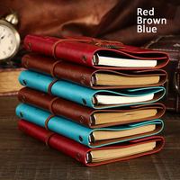 Carnet de notes en cuir marron GemFully B2B pour produits chinois, format A6, avec pochette, idéal pour la planification budgétaire et la prise de notes.