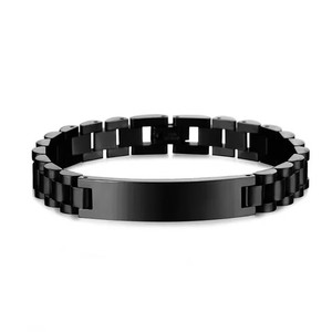 Wholesale Stainless Steel Custom <b>Engraving</b> Name Logo Watch Band Chain Wristband ID Bracelets for Men - Product Image 4